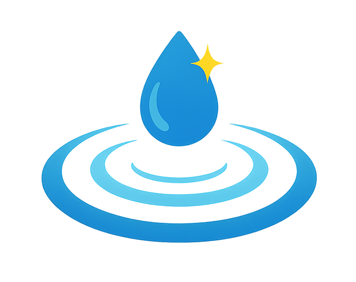 Graphic of a drop of water and a ripple, with a star at the top of the drop indicating genius.