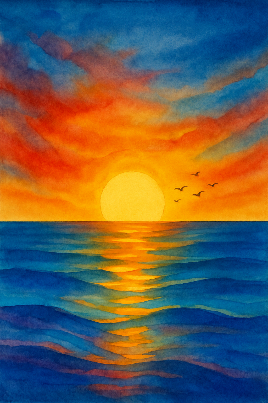 天蓝色和橙色的天上 Benton.tight.上面有许多許多色调的鸟兒 ui 上下各有三样的颜色原因大海, 大地及墙壁.catch the world's attention float 下似的颜色ections 曳Advertisements...